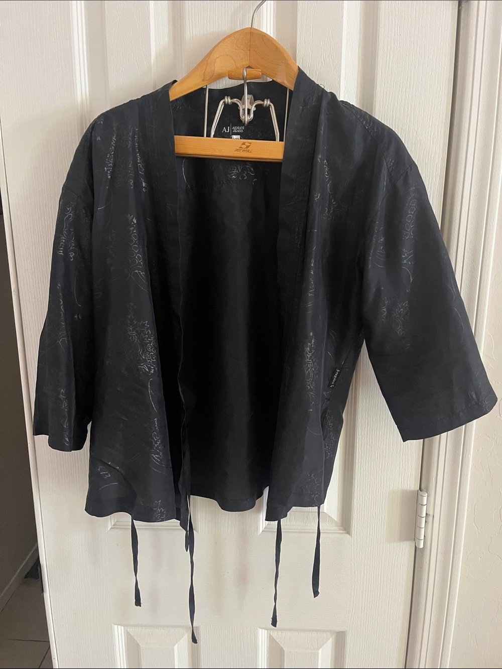 Armani Jeans Black Draped Kimono-Style top